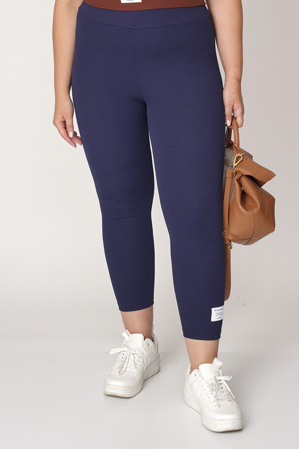 RIBBED LEGGINGS WITH LABEL