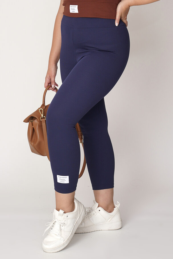 RIBBED LEGGINGS WITH LABEL