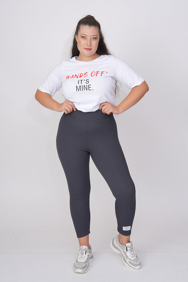 RIBBED LEGGINGS WITH LABEL