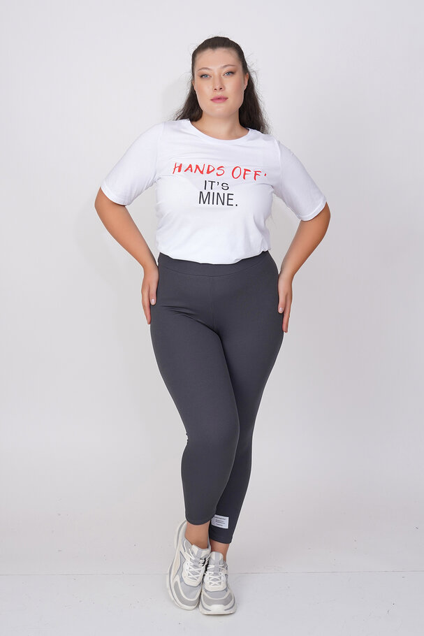 RIBBED LEGGINGS WITH LABEL