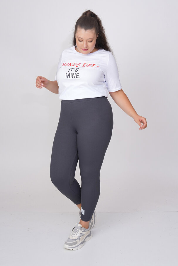 RIBBED LEGGINGS WITH LABEL
