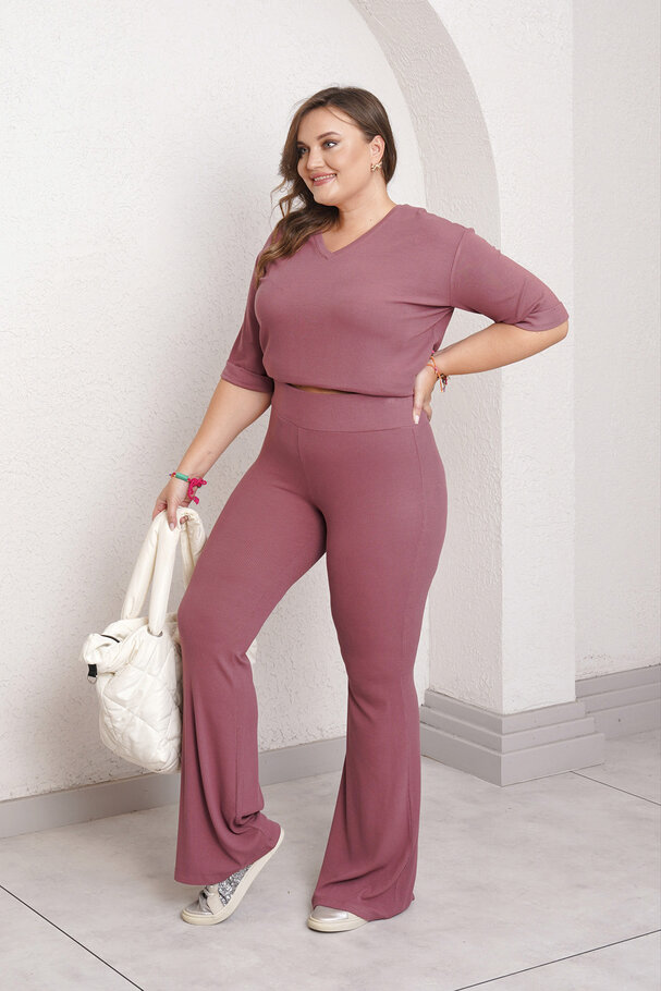RIBBED T-SHIRT AND LEGGINGS CO-ORD SET