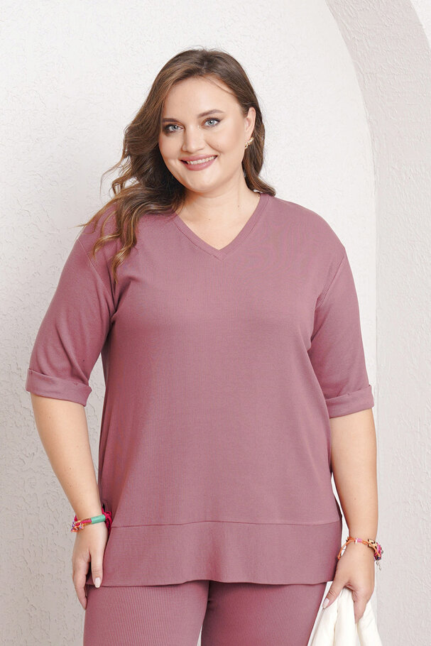 RIBBED T-SHIRT AND LEGGINGS CO-ORD SET