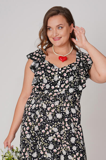 Büyük Moda - RUFFLED VISCOSE DRESS (1) Büyük Moda - RUFFLED VISCOSE DRESS (1)