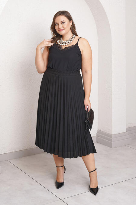  - SATIN PLEATED SKIRT (1)