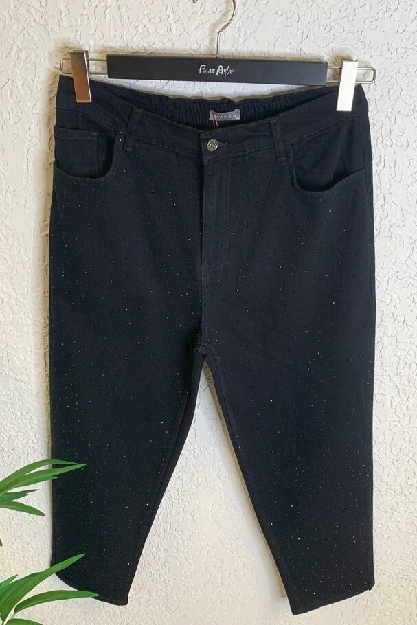 SCATTERED STONE PRINT MOM JEANS