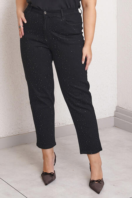 Büyük Moda - SCATTERED STONE PRINT MOM JEANS (1)