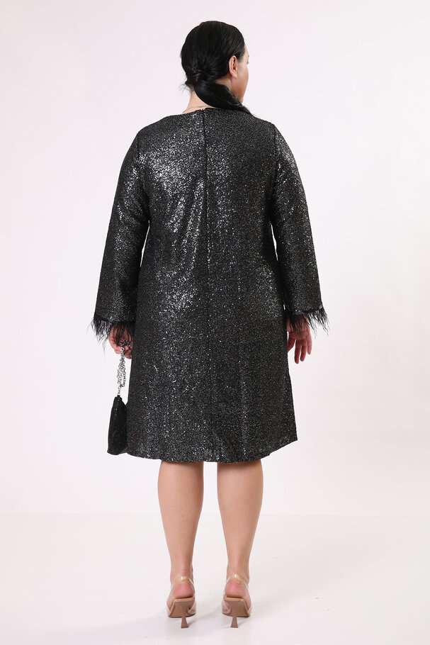 SEQUINED DRESS WITH FRINGINGS