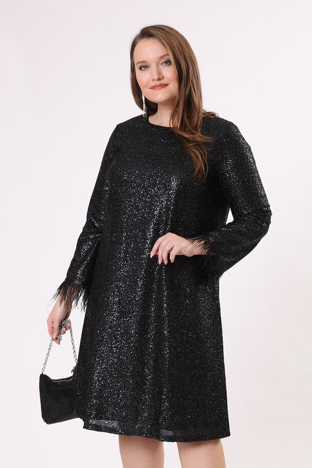 SEQUINED DRESS WITH FRINGINGS