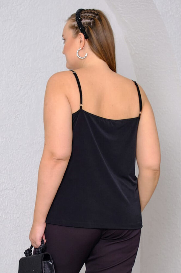 SEQUINED TOP WITH THIN STRAPS