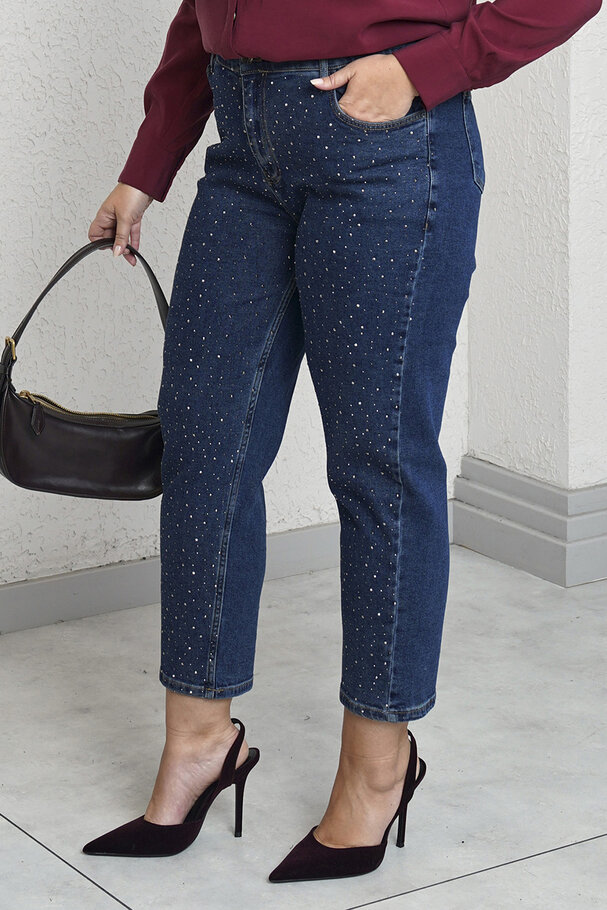 SERPME TAŞ BASKILI MOM JEAN