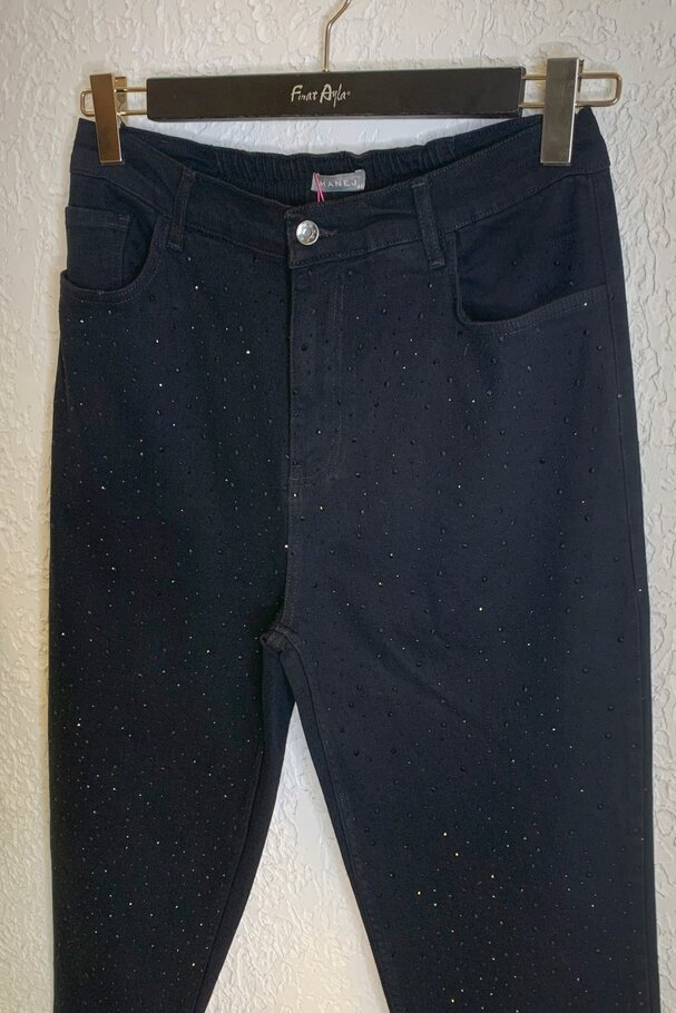 SERPME TAŞ BASKILI MOM JEAN