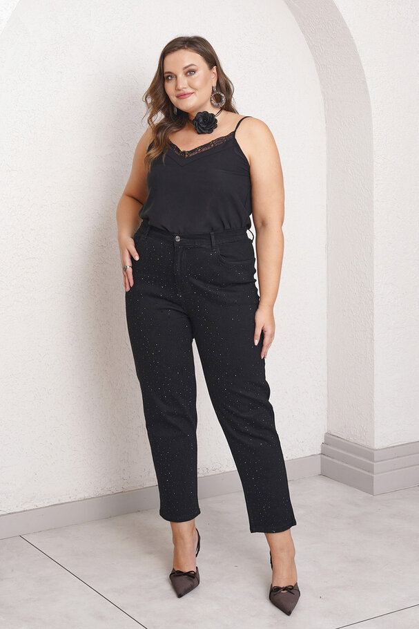 SERPME TAŞ BASKILI MOM JEAN