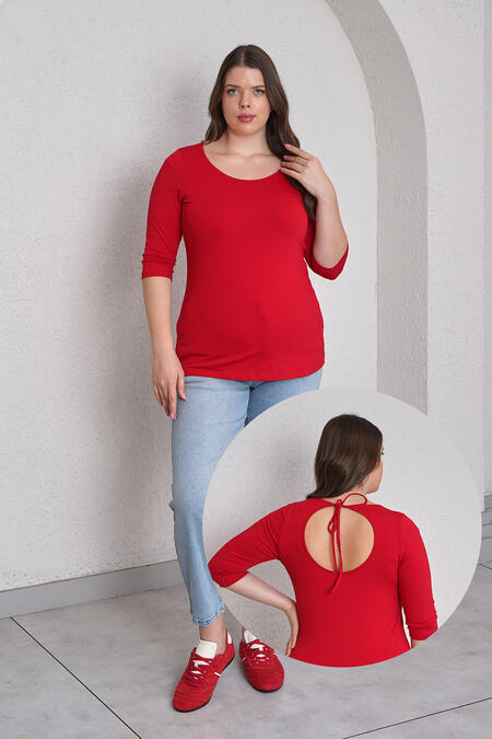 Büyük Moda - SIRTI PENCERE DETAYLI LİKRALI PAMUK TİŞÖRT (1) Büyük Moda - SIRTI PENCERE DETAYLI LİKRALI PAMUK TİŞÖRT (1)