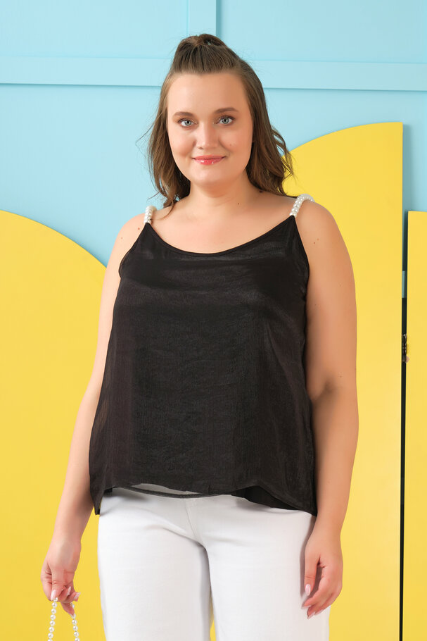 STRAPPY TOP WITH PEARL DETAIL