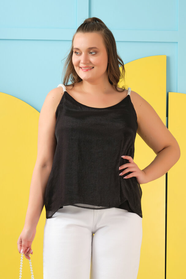 STRAPPY TOP WITH PEARL DETAIL