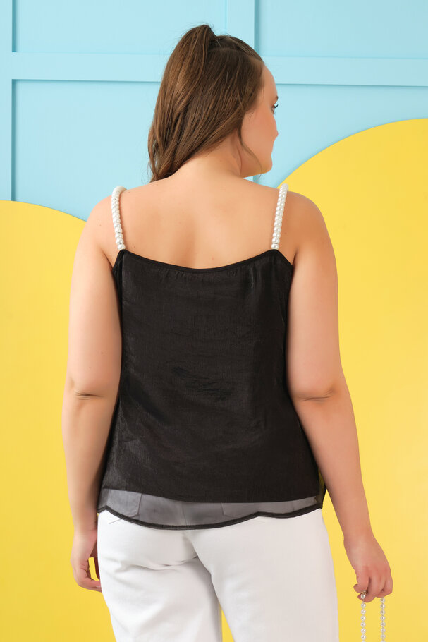 STRAPPY TOP WITH PEARL DETAIL
