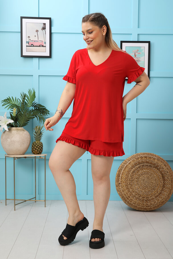 STRETCH FRILLED SET