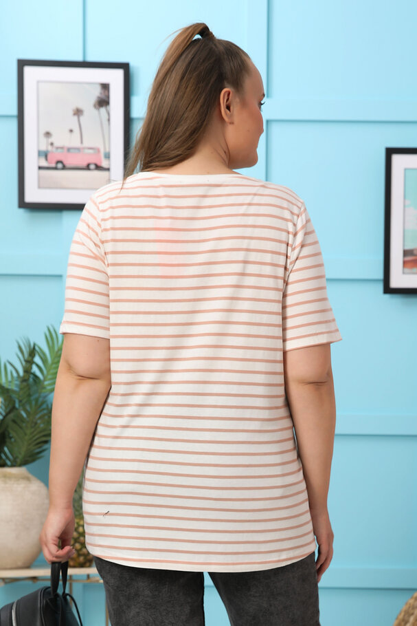 STRIPED SLOGAN T-SHIRT