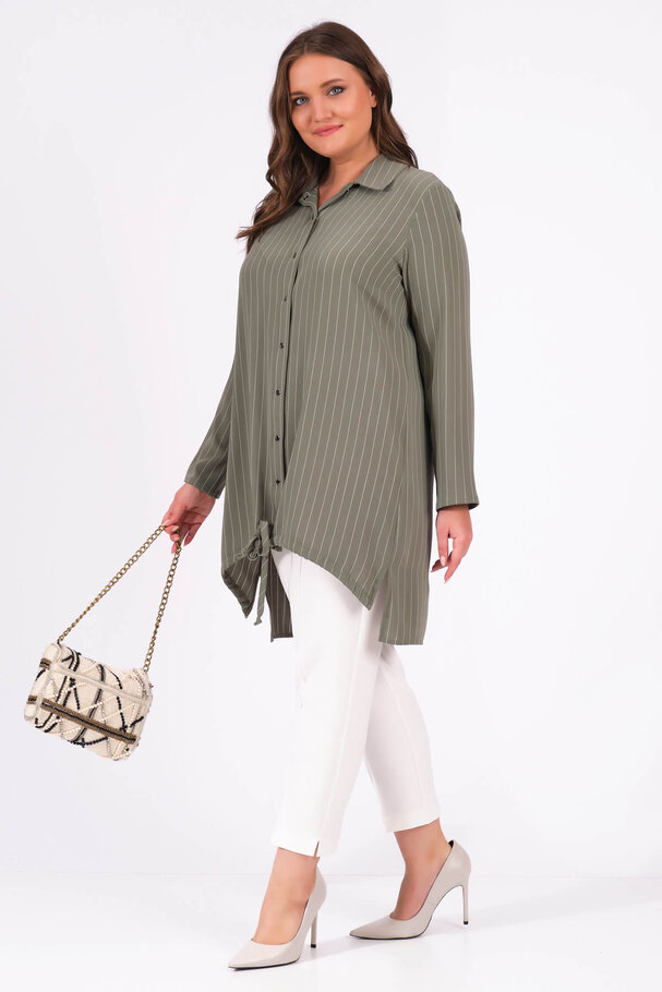 STRIPED SNAP BUTTON SHIRT
