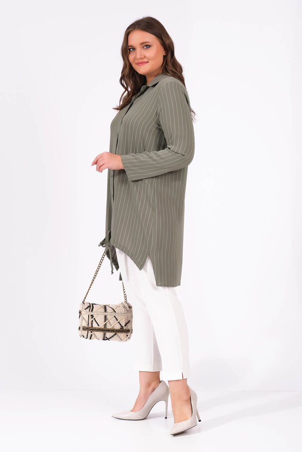 STRIPED SNAP BUTTON SHIRT