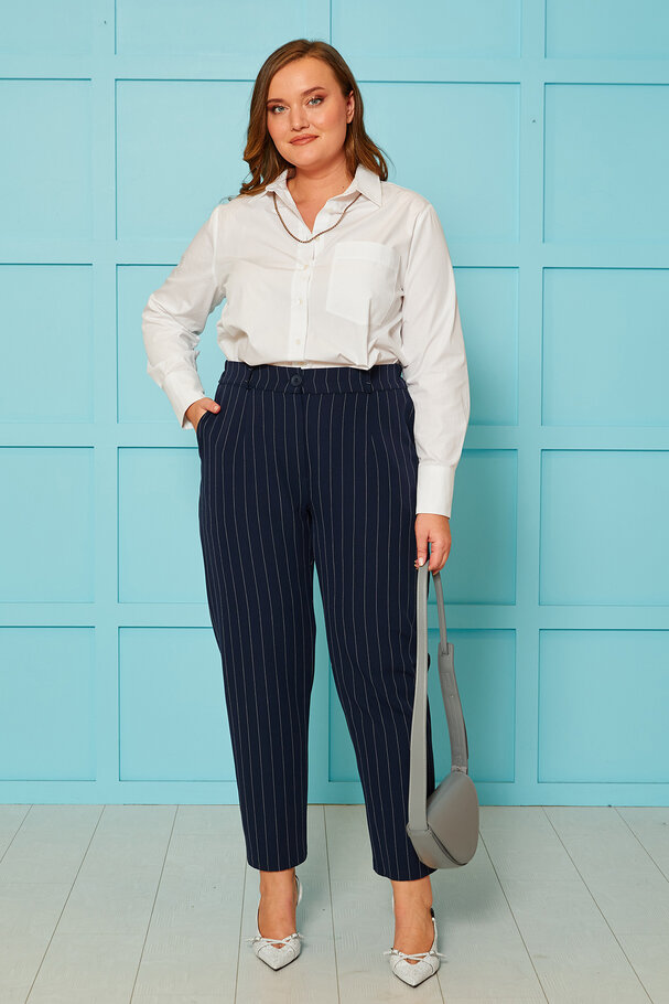 STRIPED STRAIGHT-LEG TROUSERS