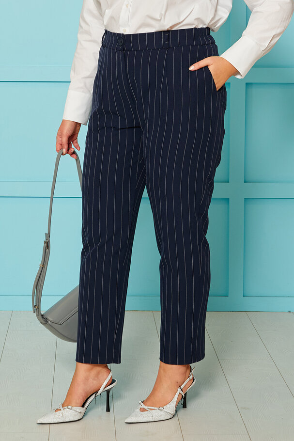 STRIPED STRAIGHT-LEG TROUSERS