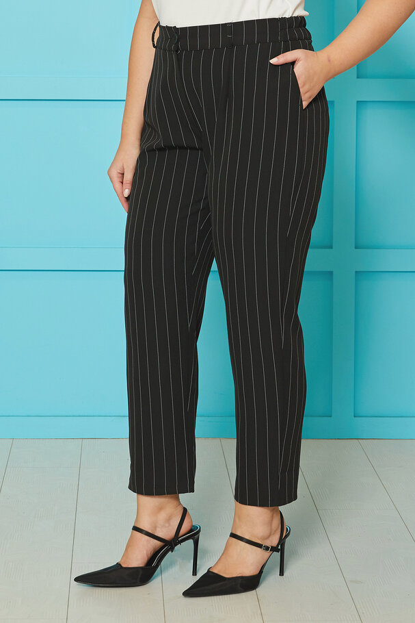 STRIPED STRAIGHT-LEG TROUSERS