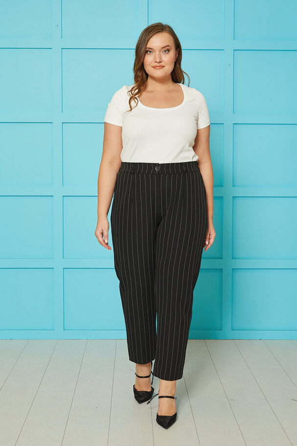 STRIPED STRAIGHT-LEG TROUSERS