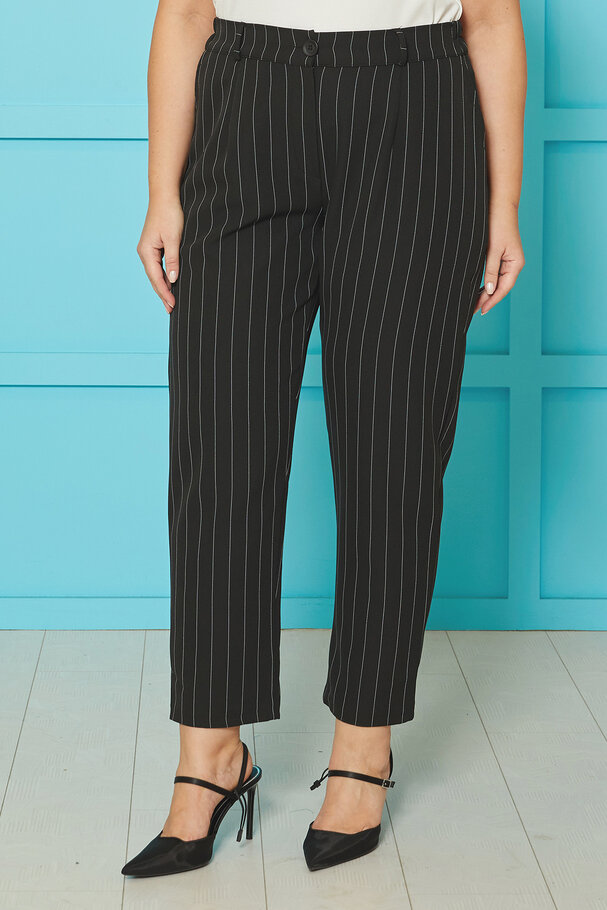 STRIPED STRAIGHT-LEG TROUSERS