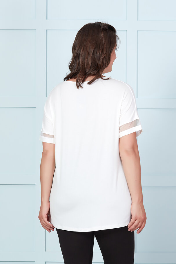 T-shirt with tulle detail
