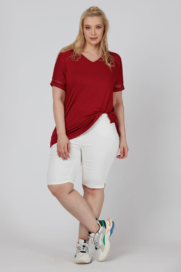 T-shirt with tulle detail