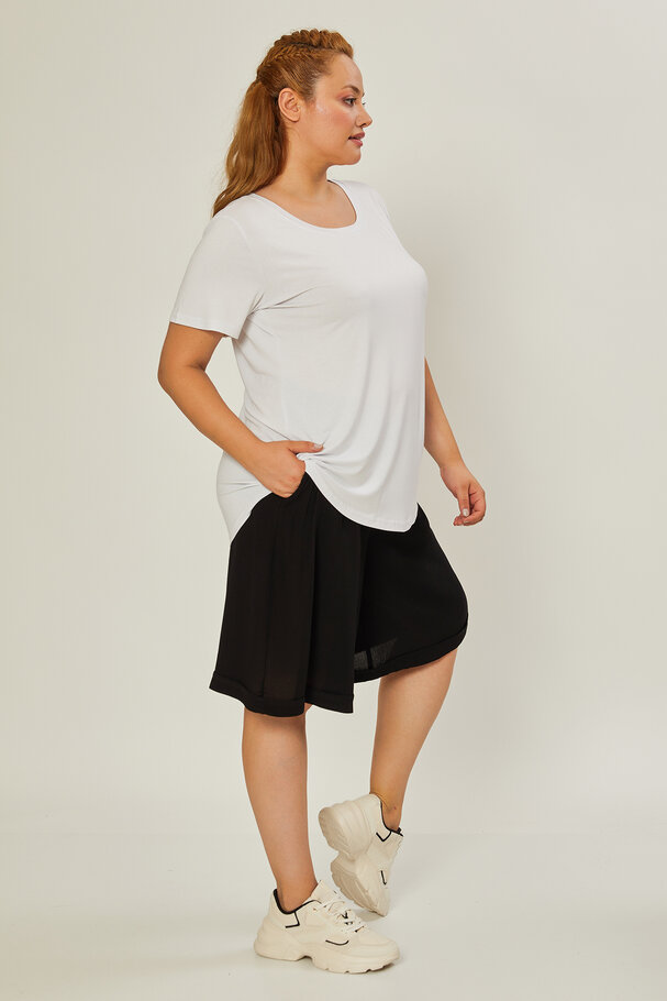 TEXTURED VISCOSE BERMUDA SHORTS