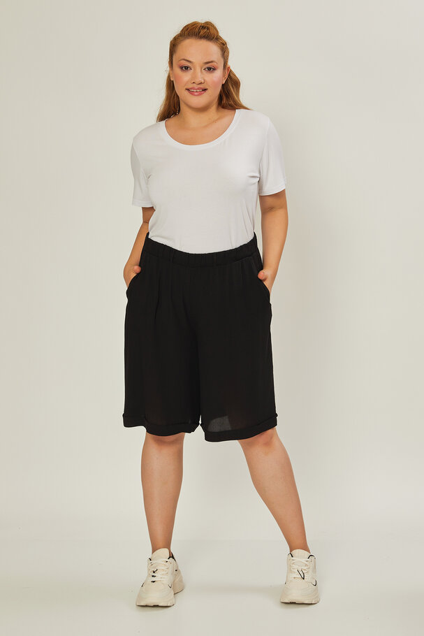 TEXTURED VISCOSE BERMUDA SHORTS