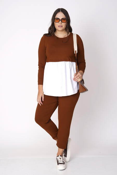 Büyük Moda - TOP-BOTTOM SET WITH POPLIN DETAIL (1)