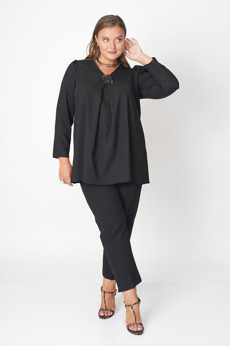 Büyük Moda - TOP WITH FLOWER BROOCH (1)