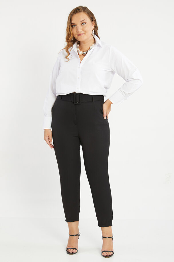 TROUSERS WITH LINED BELT