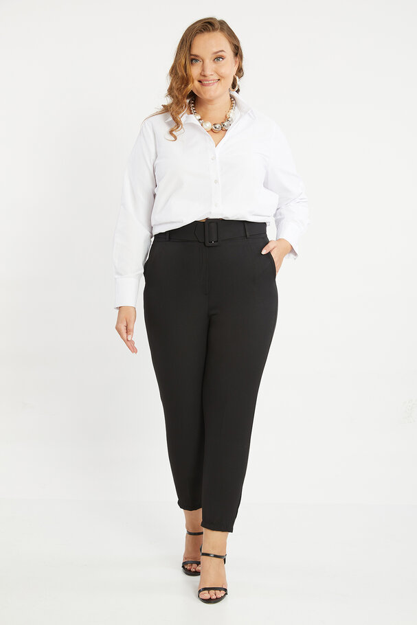 TROUSERS WITH LINED BELT