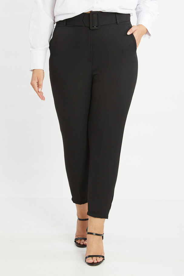 TROUSERS WITH LINED BELT