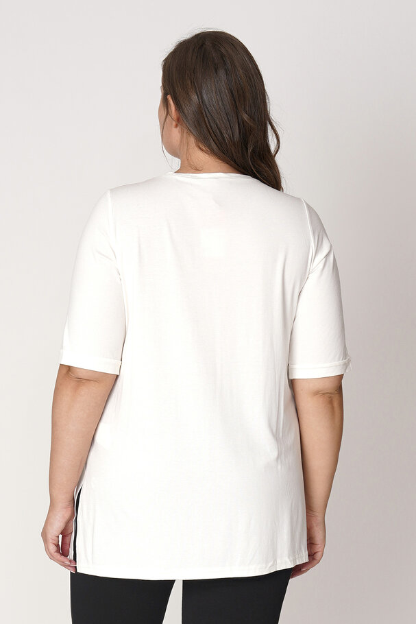V-NECK CASTING VISCOSE LYCRA T-SHIRT