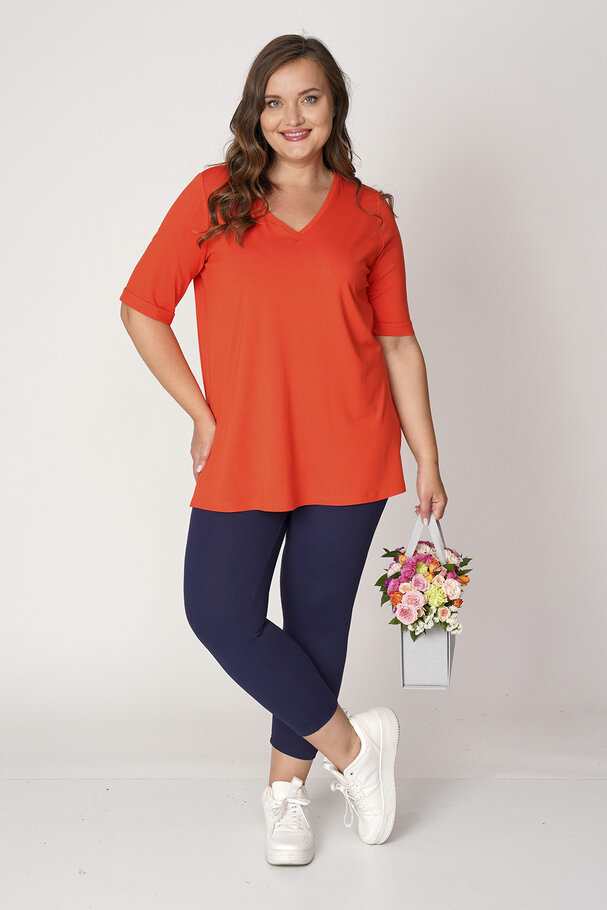 V-NECK CASTING VISCOSE LYCRA T-SHIRT