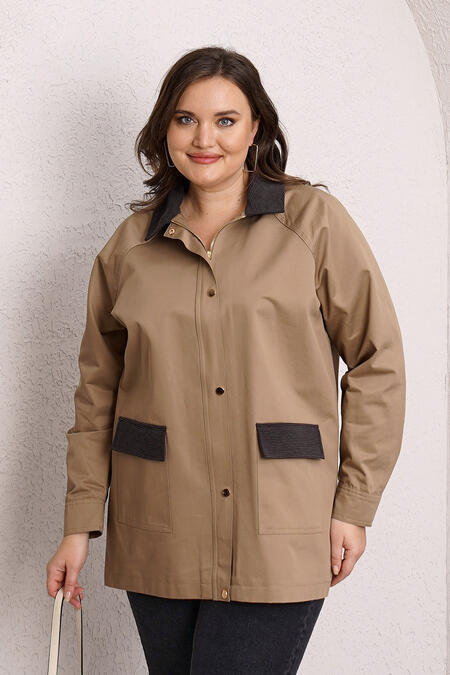 54495 - VELVET DETAILED TRENCH COAT