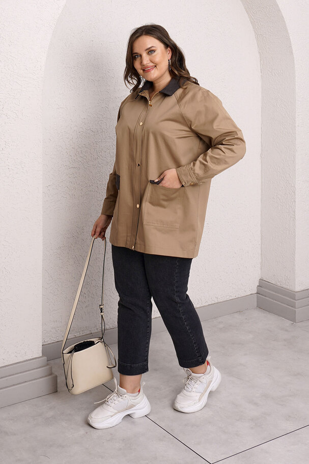 VELVET DETAILED TRENCH COAT