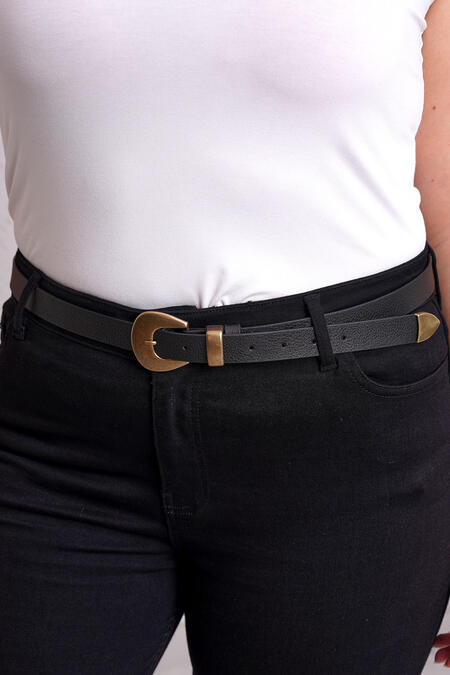 51709 - VINTAGE METAL TOKALI SUNİ DERİ KEMER