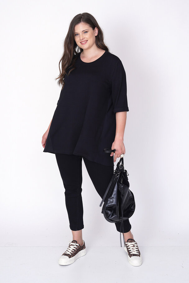 VISCOSE T-SHIRT WITH SATIN BACK DETAIL