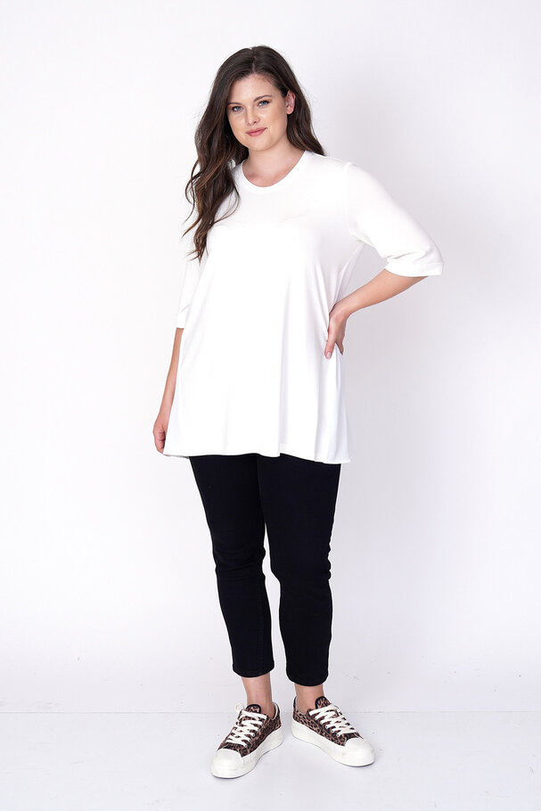 VISCOSE T-SHIRT WITH SATIN BACK DETAIL