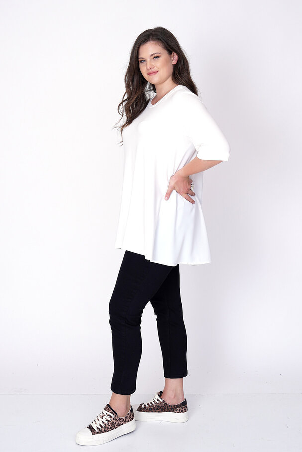 VISCOSE T-SHIRT WITH SATIN BACK DETAIL