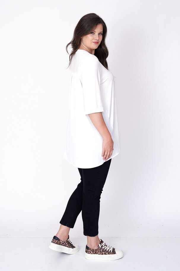 VISCOSE T-SHIRT WITH SATIN BACK DETAIL