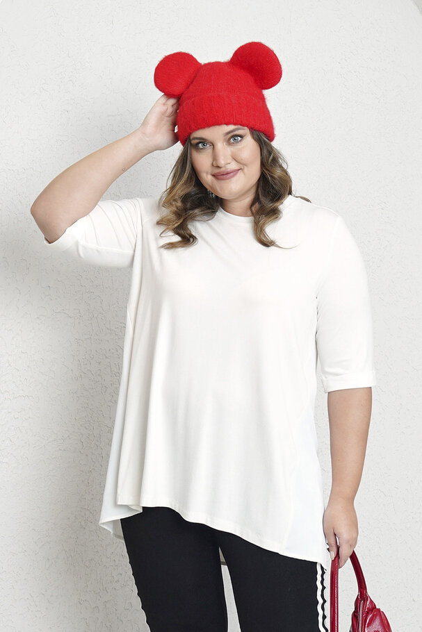 VISCOSE T-SHIRT WITH SATIN BACK DETAIL