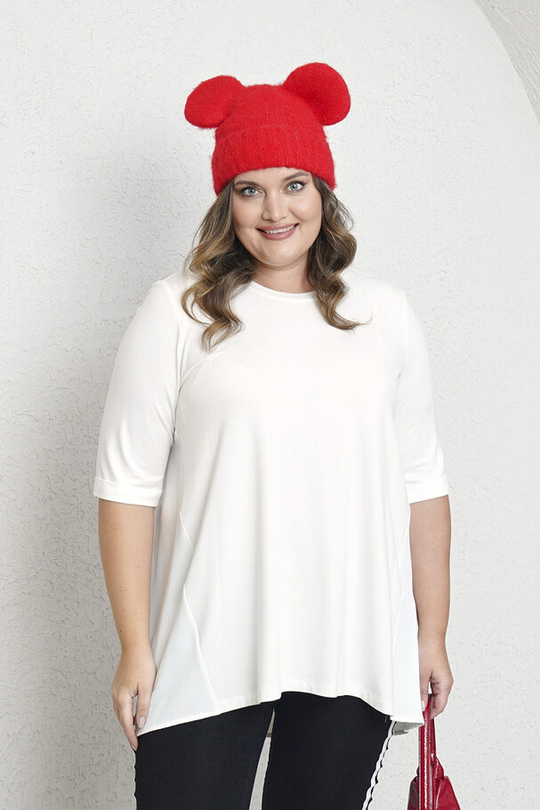 VISCOSE T-SHIRT WITH SATIN BACK DETAIL